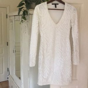 BCBG White  Sequin Dress Small